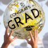 Black, Silver, & Gold Congrats Grad Confetti Beach Ball, 24in