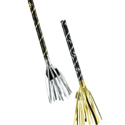 Black, Silver, & Gold Fringe Blowouts, 8ct