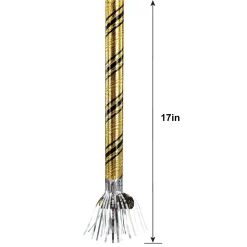 Black, Silver & Gold New Year's Eve Blowouts, 17in, 2ct