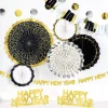 Black, Silver, & Gold NYE Room Decorating Kit, 10pc