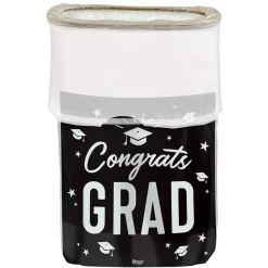 Black & White Congrats Graduation Pop-Up Trash Bin