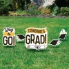Black, White & Gold Congrats Grad Corrugated Plastic Yard Signs, 5ct