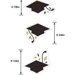 Black, White & Gold Congrats Grad Corrugated Plastic Yard Signs, 5ct