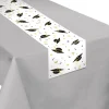 Black, White, & Gold Graduation Paper Table Runner, 13in x 27in