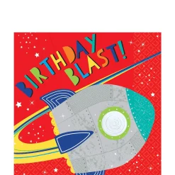 Blast Off Birthday Lunch Napkins 16ct