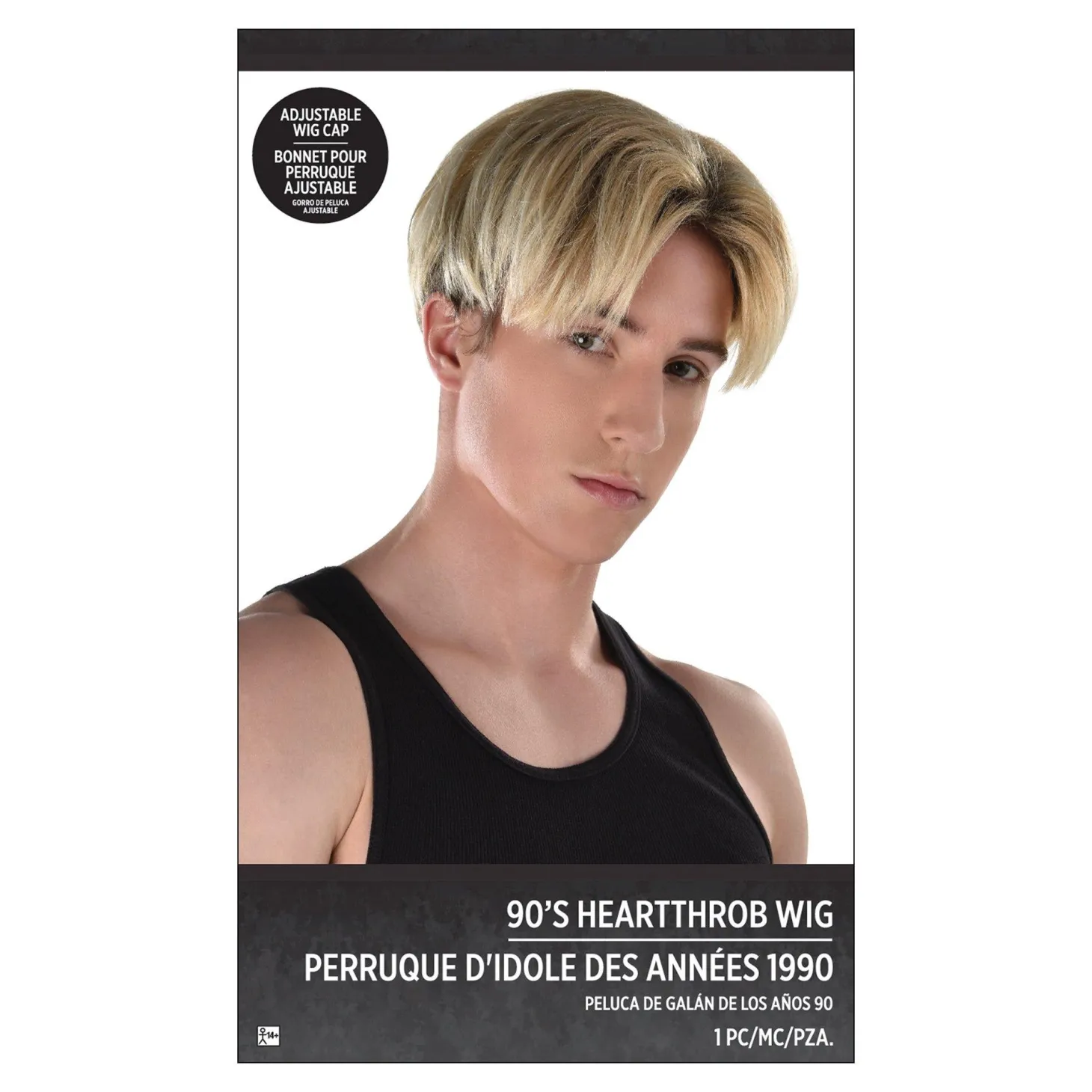 Blond Heartthrob Bowl Cut Wig - 90s