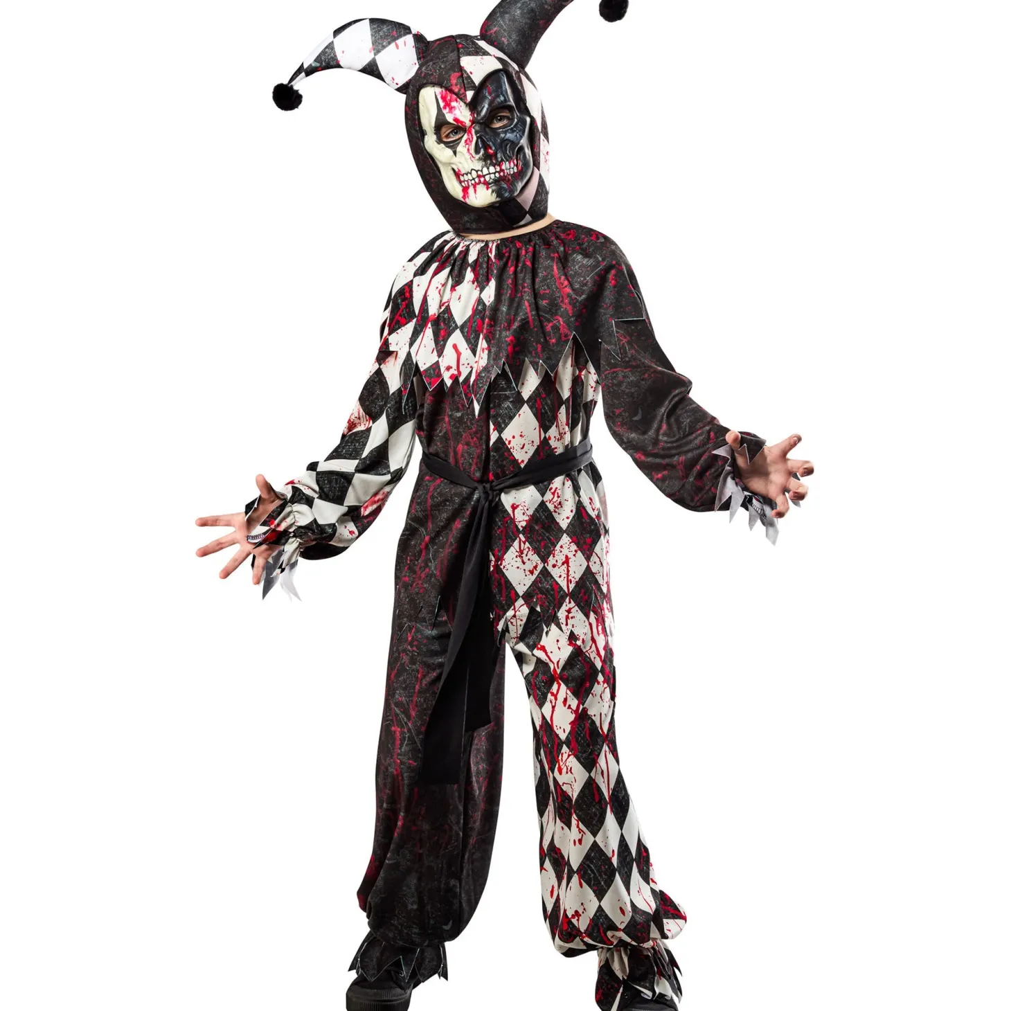 Bloody Jester Halloween Costume for Boys