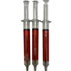 Bloody Syringe Plastic Pens, 5in, 3ct