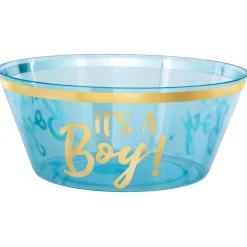Blue & Metallic Gold It's a Boy Plastic Serving Bowl