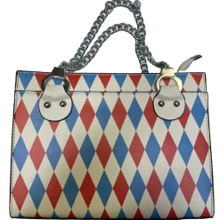 Blue & Red Harlequin Checkered Clown Purse
