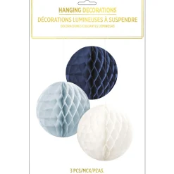Blue & White Honeycomb Hanging Decorations, Assorted Options
