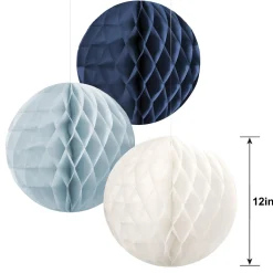 Blue & White Honeycomb Hanging Decorations, Assorted Options