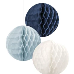 Blue & White Honeycomb Hanging Decorations, Assorted Options