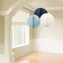 Blue & White Honeycomb Hanging Decorations, Assorted Options