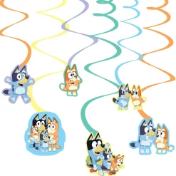 Bluey Cardstock Swirl Decorations, 12ct