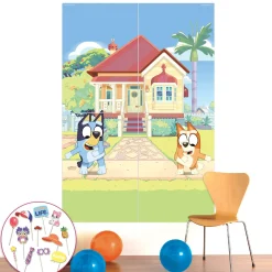 Bluey Paper Photo Booth Kit with Props, 4.6ft x 6.7ft