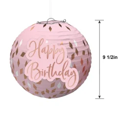 Blush Birthday Paper Lanterns, 9.5in, 3ct