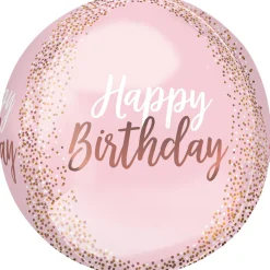 Blush Pink Happy Birthday Balloon, 15in x 16in - Orbz®