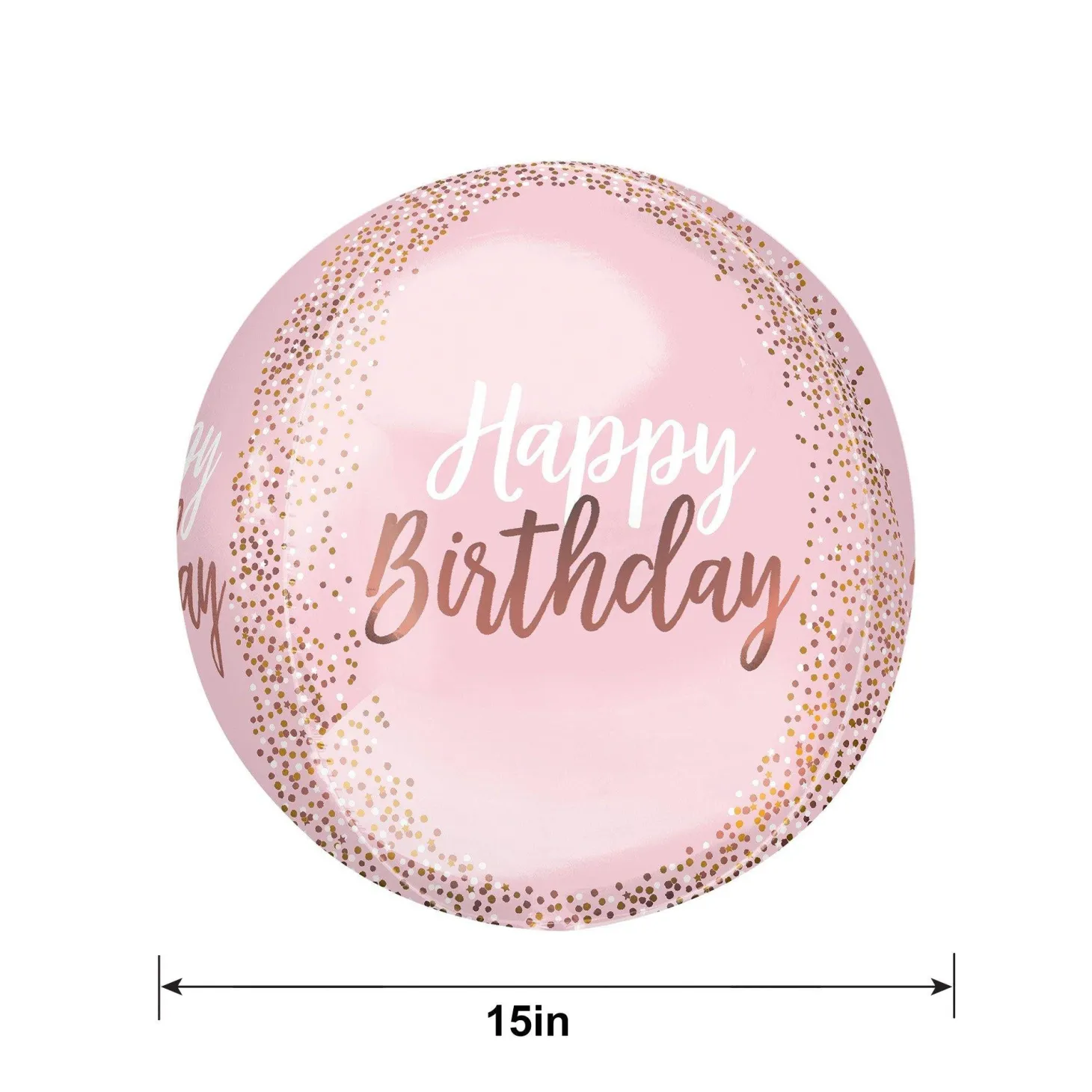 Blush Pink Happy Birthday Balloon, 15in x 16in - Orbz®