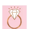 Blush & Rose Gold Diamond Ring Lunch Napkins 16ct