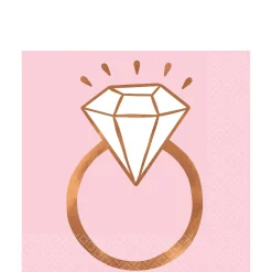 Blush & Rose Gold Diamond Ring Lunch Napkins 16ct