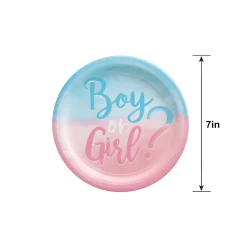 Boy or Girl? Gender Reveal Paper Dessert Plates, 7in, 8ct - The Big Reveal