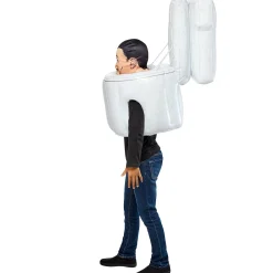 Boys' Skibidi Toilet Blow Up Costume with Mask