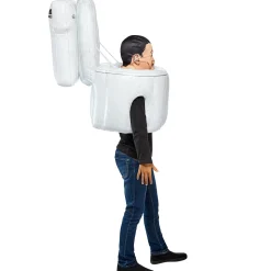 Boys' Skibidi Toilet Blow Up Costume with Mask