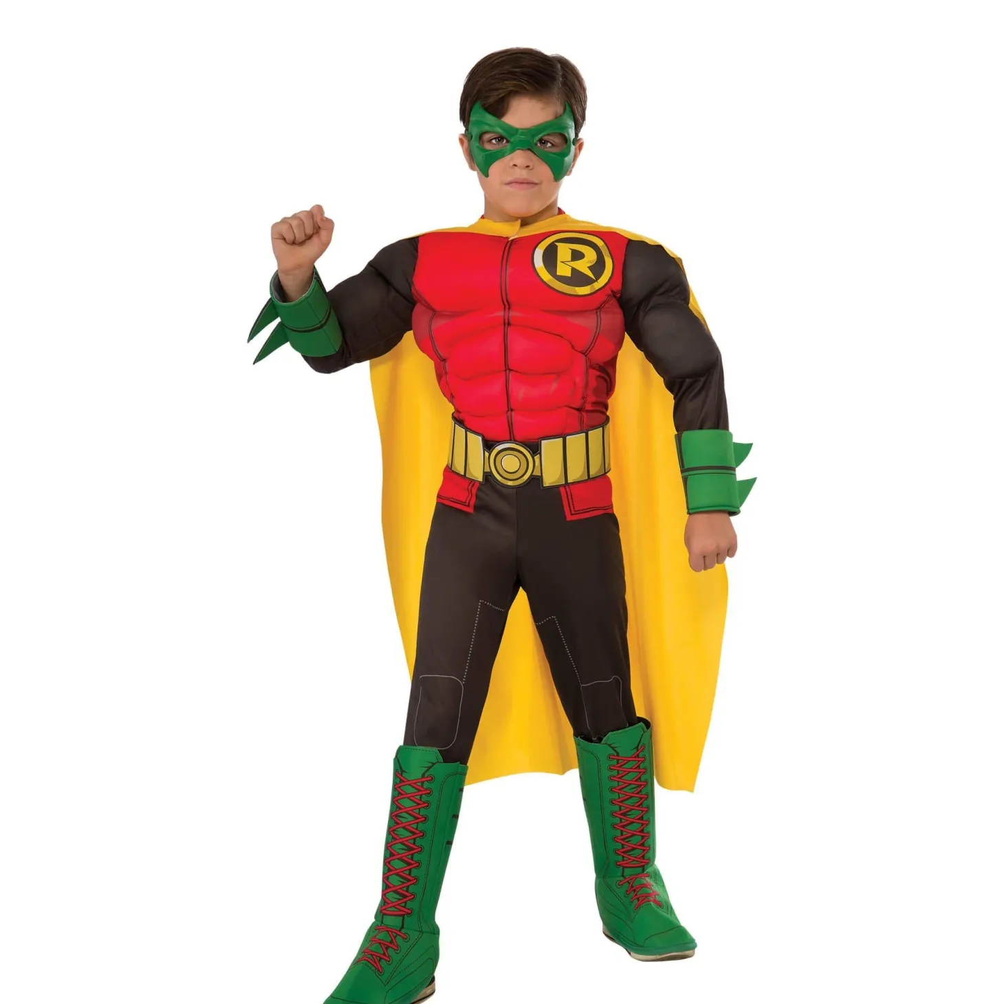 Boys' Teen Titans Robin Padded Jumpsuit Costume - Deluxe