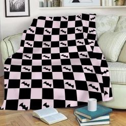 Breast Cancer Awareness Small Bats Halloween Fleece Blanket, 60in x 50in