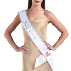 Bride to Be Sash and Heart Pin, 38in, 2pc