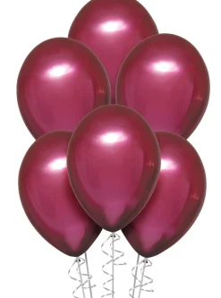 Bright Pink Metallic Chrome Satin Luxe Latex Balloons, 6ct