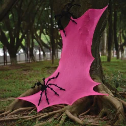 Bright Pink Stretchy Fabric Spiderweb, 2.1ft x 6ft