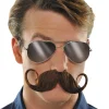 Brown Handlebar Moustache