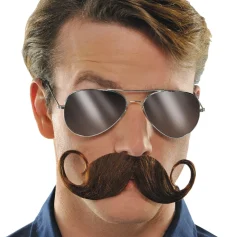 Brown Handlebar Moustache