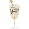 Bubbly Happy New Year Champagne Glass-Shaped Foil Balloon, 15in x 40in