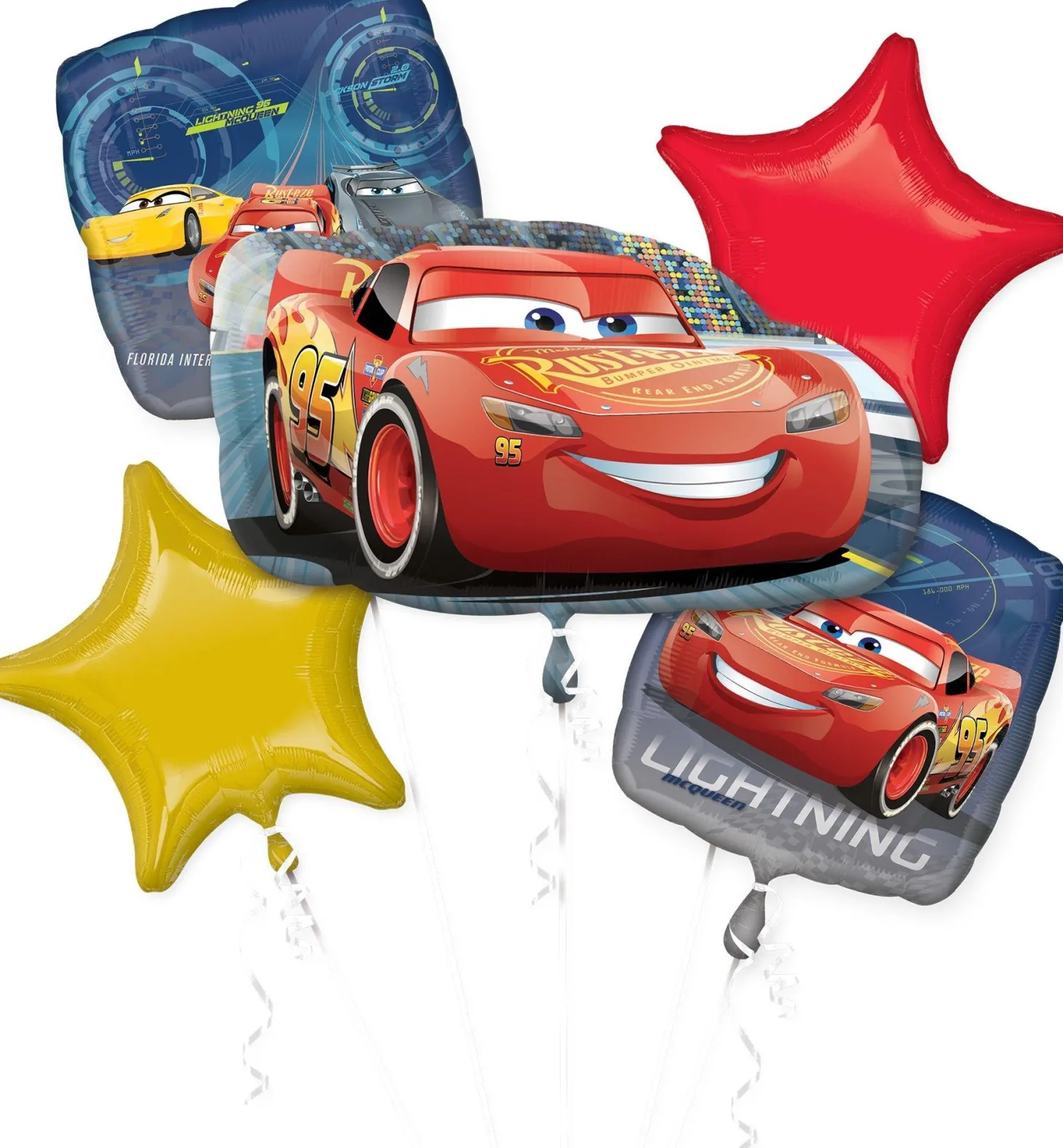 Cars 3 Foil Balloon Bouquet, 5pc