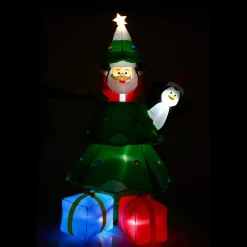 Christmas Tree, Santa Claus & Penguin Inflatable Yard Decoration, 7ft