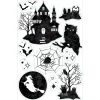 Classic Black & White Halloween Mythologies Vinyl Cling Decals, 11ct