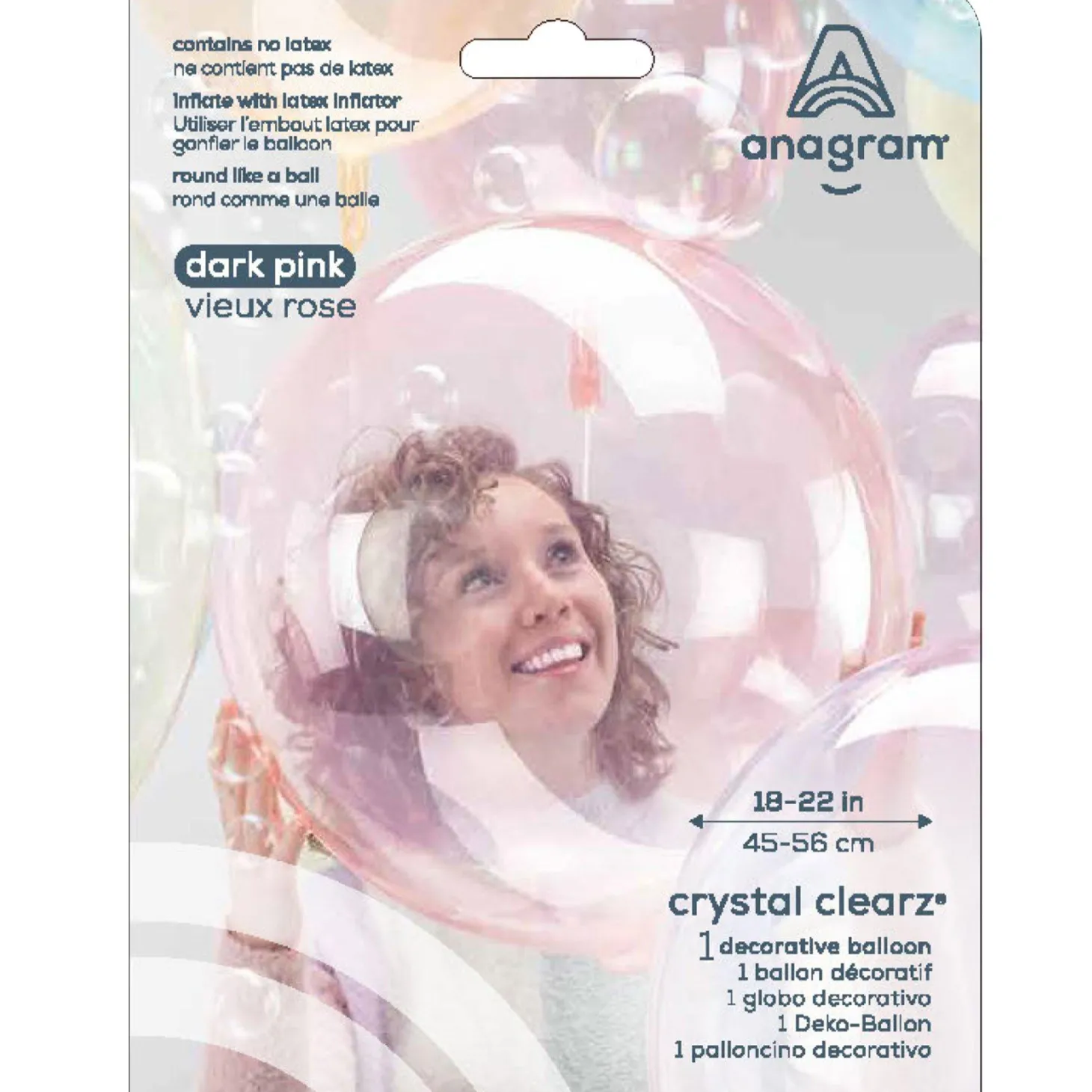 Clear Plastic Balloon, 18in - Crystal Clearz, Assorted Colors