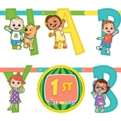 CoComelon Cardstock Birthday Banner Kit, 10.7ft