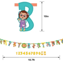 CoComelon Cardstock Birthday Banner Kit, 10.7ft