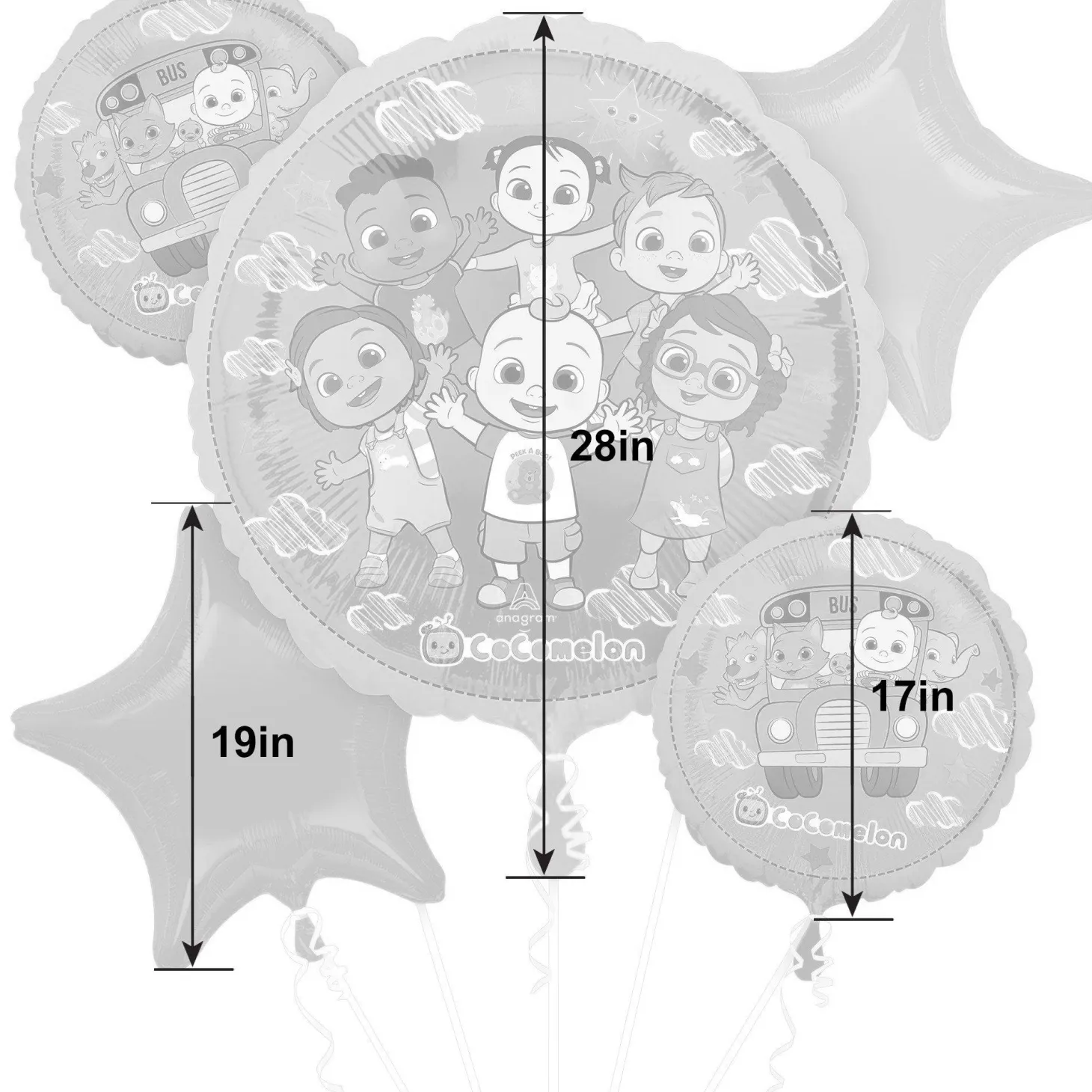 CoComelon Foil Balloon Bouquet, 5pc