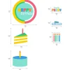Colorful Collage Cake Topper, 8pc