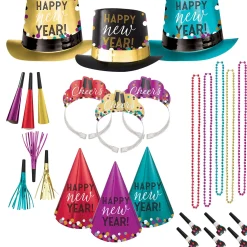 Colorful Confetti New Year's Eve Party Kit, Multiple Counts