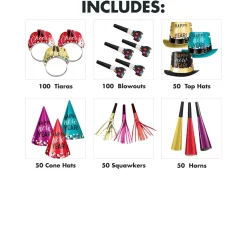Colorful Confetti New Year's Eve Party Kit, Multiple Counts