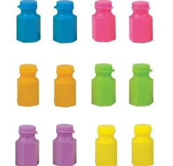 Colorful Mini Bubble Bottles – 12ct Party Favors