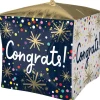Confetti Sprinkle Congrats Cubez Foil Balloon, 15in