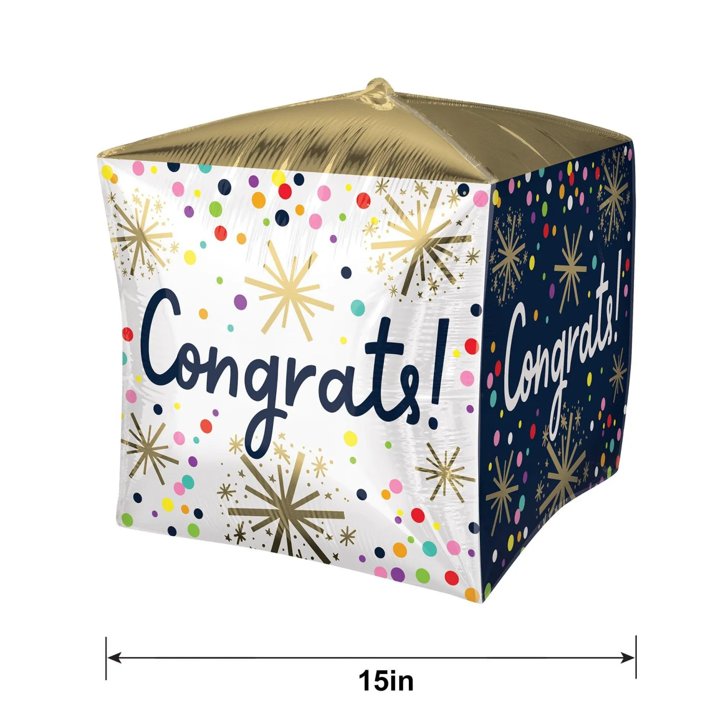 Confetti Sprinkle Congrats Cubez Foil Balloon, 15in