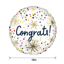 Confetti Sprinkle Congrats Foil Balloon, 18in